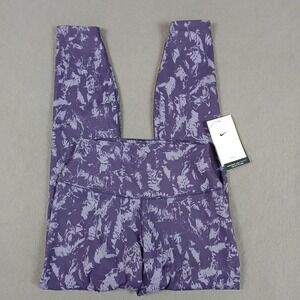 NWT Nike One Dri-Fit High-Waisted 7/8 Size Small Women's Purple Printed Leggings